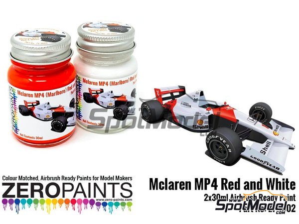 Zero Paints ZP-1602: Paints set for airbrush McLaren MP4 Marlboro